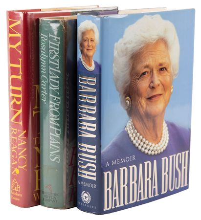 Lot #45 First Ladies (3) Signed Books - Bush, Carter, and Reagan - Image 1