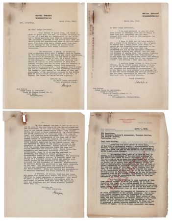 Lot #175 Edward Wood, 1st Earl of Halifax (3) World War II?Dated Letters: 