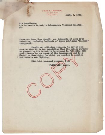 Lot #175 Edward Wood, 1st Earl of Halifax (3) World War II?Dated Letters: 