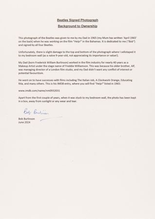 Lot #709 Beatles Signed 'Bahamas' Photograph - Presented to the Makeup Artist of Help! - Image 6