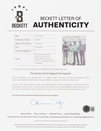 Lot #709 Beatles Signed 'Bahamas' Photograph - Presented to the Makeup Artist of Help! - Image 7