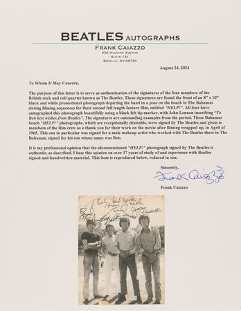 Lot #709 Beatles Signed 'Bahamas' Photograph - Presented to the Makeup Artist of Help! - Image 8