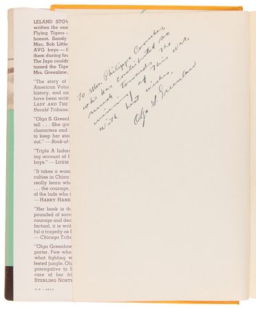 Lot #249 Flying Tigers: Olga Greenlaw Signed Book - The Lady and the Tigers - Image 4