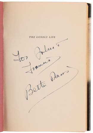 Lot #830 Bette Davis Signed Book - The Lonely Life - Image 4