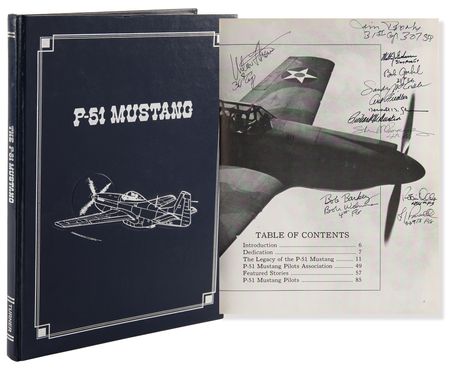 Lot #278 World War II Fighter Aces Signed Book - P-51 Mustang - Image 1