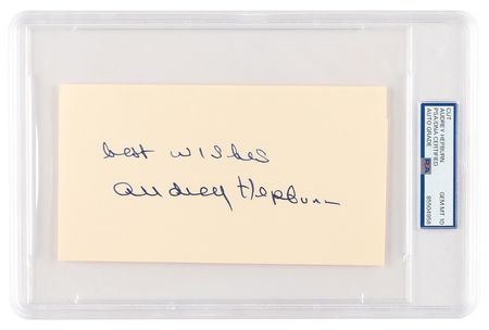Lot #854 Audrey Hepburn and George Peppard (2) Signatures - PSA GEM MINT 10 - Image 2