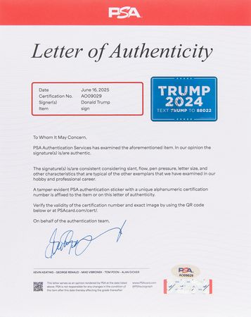 Lot #109 Donald Trump Signed 2024 Presidential Campaign Sign - Image 4