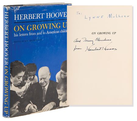 Lot #67 Herbert Hoover Signed Book - On Growing Up - Image 1