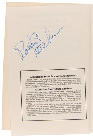 Lot #875 Robert Mitchum Signed Book - Them Ornery Mitchum Boys - Image 4