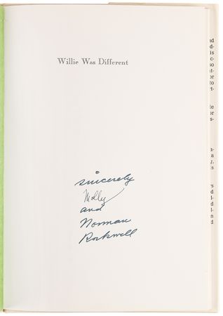 Lot #336 Norman Rockwell Signed Book - Willie Was Different - Image 4