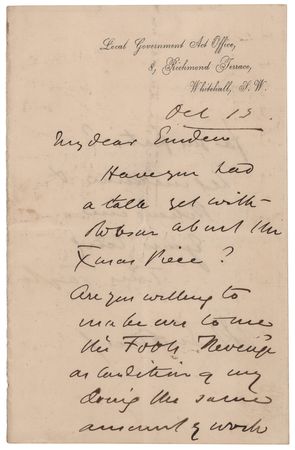 Lot #881 Our American Cousin: Tom Taylor Autograph Letter Signed on 'The Fool's Revenge' - Image 1