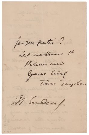 Lot #881 Our American Cousin: Tom Taylor Autograph Letter Signed on 'The Fool's Revenge' - Image 2