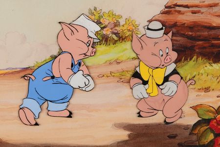 Lot #488 Practical Pig and Fifer Pig production cels from Walt Disney's Wonderful World of Color - Image 1