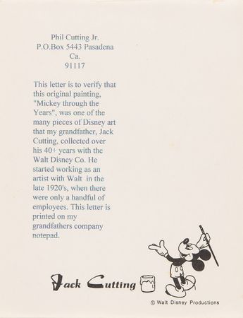 Lot #479 Mickey Mouse Original 'Mickey Through the Years' Painting - From the Estate of Jack Cutting - Image 2
