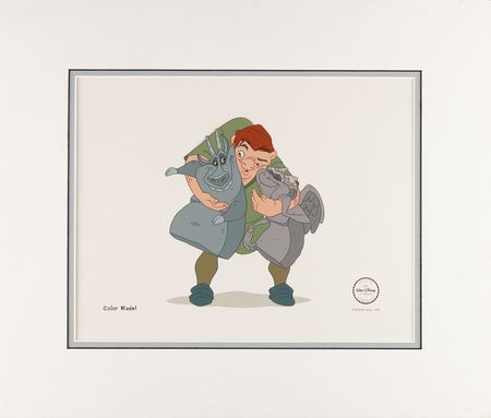 Lot #503 Quasimodo, Hugo, and Laverne color model for The Hunchback of Notre Dame limited edition sericel - 'Bell Tower Buddies' - Image 1