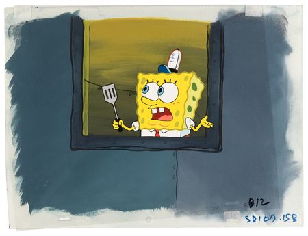 Lot #561 SpongeBob SquarePants production cel and master production background from SpongeBob SquarePants - Image 2