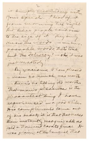 Lot #577 Samuel L. Clemens Autograph Letter Signed with Sketch, Criticizing Mrs. Thomas Bailey Aldrich: 
