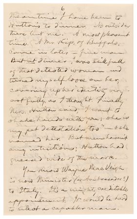 Lot #577 Samuel L. Clemens Autograph Letter Signed with Sketch, Criticizing Mrs. Thomas Bailey Aldrich: 
