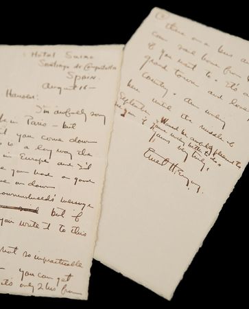 Lot #594 Ernest Hemingway Autograph Letter Signed from Santiago de Campostella, Spain: 