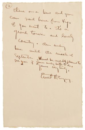 Lot #594 Ernest Hemingway Autograph Letter Signed from Santiago de Campostella, Spain: 