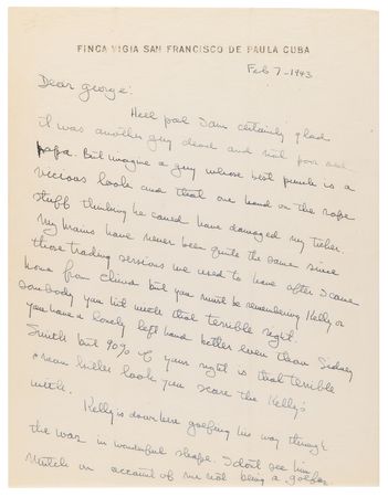 Lot #591 Ernest Hemingway Autograph Letter Signed on Writing?