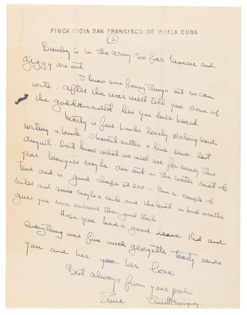 Lot #591 Ernest Hemingway Autograph Letter Signed on Writing?