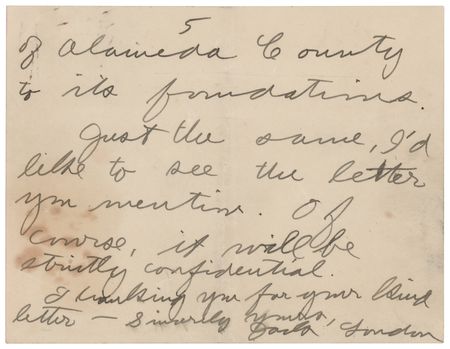 Lot #598 Jack London Autograph Letter Signed on Police Judges: 