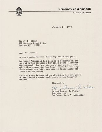 Lot #298 Neil Armstrong Signed Photograph - Image 2