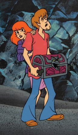 Lot #509 Shaggy and Daphne production key master background set-up from The 13 Ghosts of Scooby-Doo - Image 2