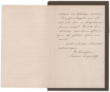 Lot #669 Selma Lagerlof Autograph Letter Signed - Image 2