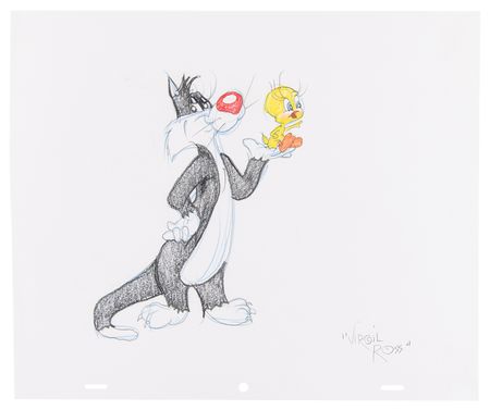 Lot #523 Virgil Ross Signed Original Drawing of