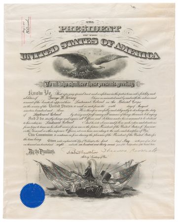 Lot #96 Theodore Roosevelt Document Signed as President - Image 1