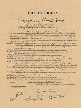 Lot #51 Four Presidents Signed Bill of Rights