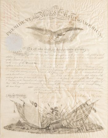 Lot #4 Franklin Pierce and Jefferson Davis Document Signed as President and Secretary of War - Image 2