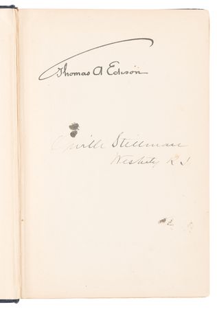 Lot #141 Thomas Edison Twice-Signed Book Set - Edison: His Life and Inventions - Image 5