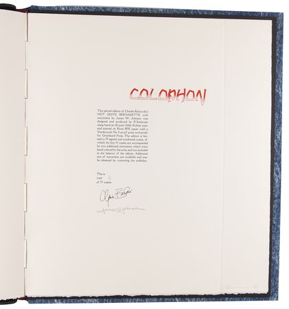 Lot #573 Charles Bukowski Signed Book - Not Quite Bernadette (Special Ltd. Ed. #6/75) - Image 4