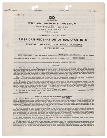 Lot #906 Orson Welles Document Signed - Image 2