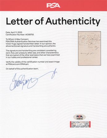 Lot #663 Victor Hugo Autograph Letter Signed - Image 2