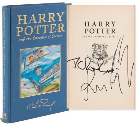 Lot #603 J. K. Rowling and Harry Potter Movie Cast Members (20) Signed Book - Harry Potter and the Chamber of Secrets - Image 1