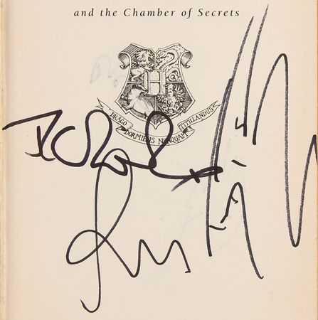 Lot #603 J. K. Rowling and Harry Potter Movie Cast Members (20) Signed Book - Harry Potter and the Chamber of Secrets - Image 2