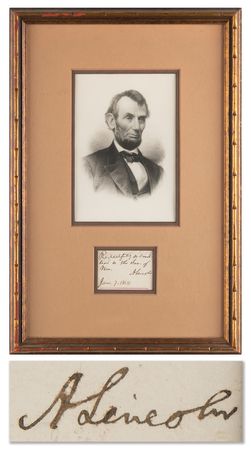 Lot #5 Abraham Lincoln Autograph Endorsement Signed as President (January 7, 1864) - Image 1