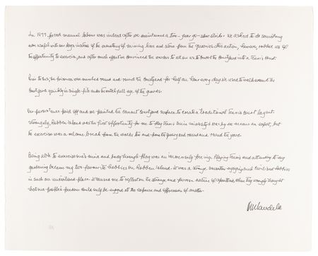 Lot #137 Nelson Mandela Signed Lithograph - 'The Tennis Court' (Ltd. Ed. # 152/350) (20˝ x 16˝) - Image 4