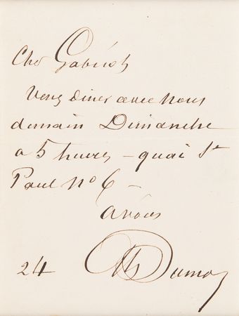Lot #646 Alexandre Dumas, pere Autograph Note Signed - Image 2
