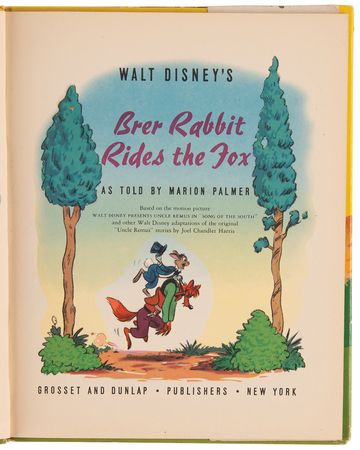 Lot #344 Walt Disney Signed Book - Brer Rabbit Rides the Fox - Image 5