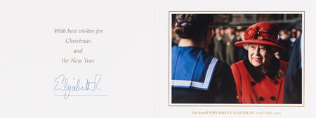 Lot #215 Queen Elizabeth II Signed Christmas Card (2021) - Image 1