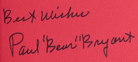 Lot #917 Paul 'Bear' Bryant Signed Book - Bear - Image 2