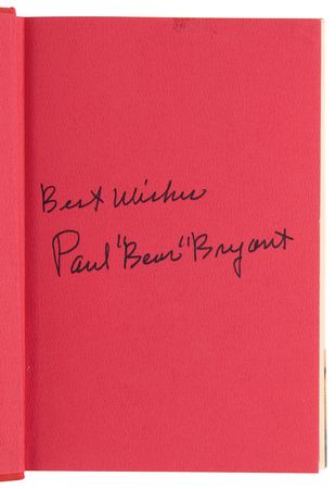 Lot #917 Paul 'Bear' Bryant Signed Book - Bear - Image 4