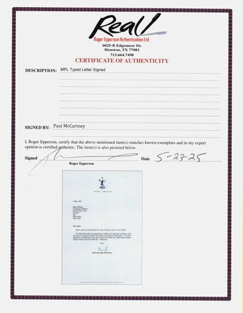 Lot #749 Beatles: Paul McCartney Typed Letter Signed - Image 2