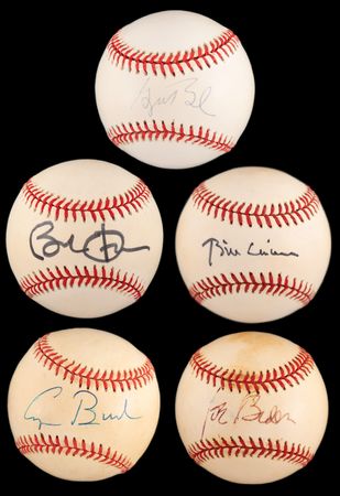 Lot #13 Five Presidents (5) Signed Baseballs - Image 1