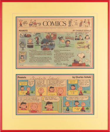 Lot #548 Charles Schulz Signed Peanuts Comic Strip - Image 1